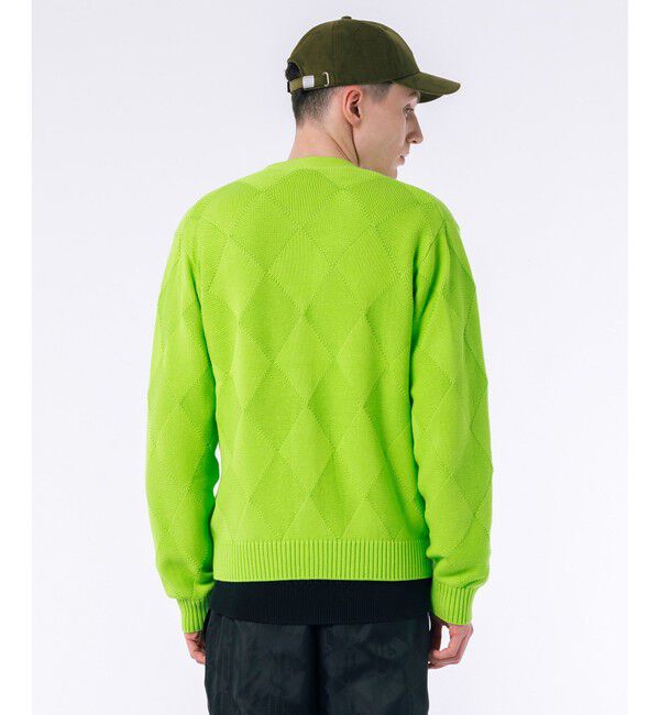 LACOSTE「トーナルアーガイル柄 Vネックコットンニットカーディガン」|カーディガン|