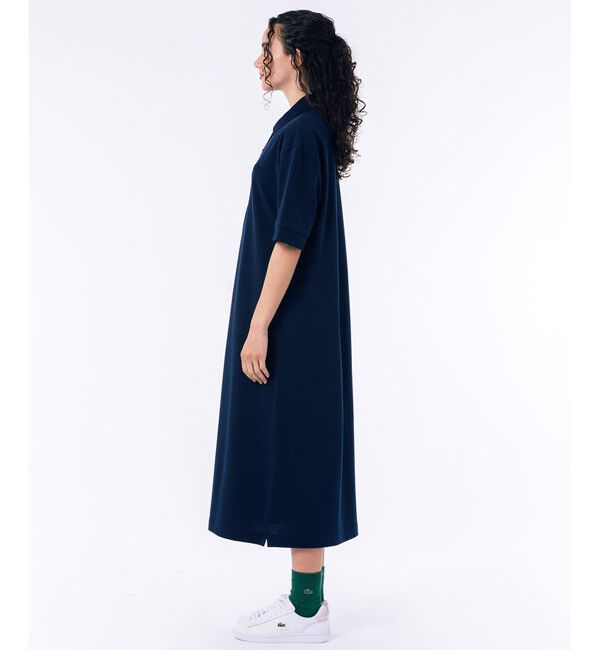 LACOSTE「ルーズフィット5分袖ポロドレス / ポロワンピース マキシ丈 ロング丈」|ワンピース|