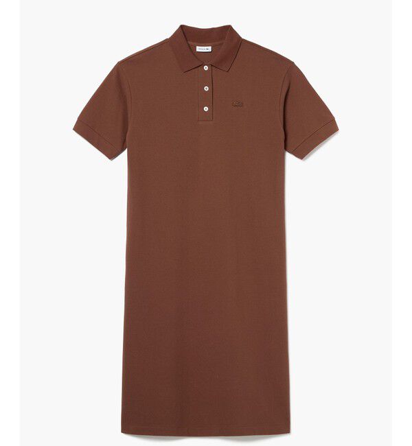 LACOSTE「ルーズフィット5分袖ポロドレス / ポロワンピース マキシ丈 ロング丈」|ワンピース|