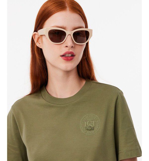 LACOSTE「3Dサークルロゴプリント半袖Tシャツ」|Tシャツ・カットソー|