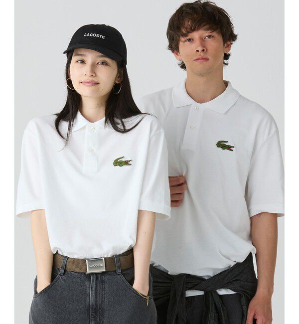 LACOSTE「L.12.12ルーズフィット ドロップショルダー 鹿の子半袖ポロシャツ」|ポロシャツ|ホワイト