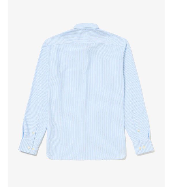 LACOSTE「消臭 速乾 UVカット コットン&times;リサイクルポリエステル ストライプ 長袖レギュラーカラーシャツ」|シャツ・ブラウス|