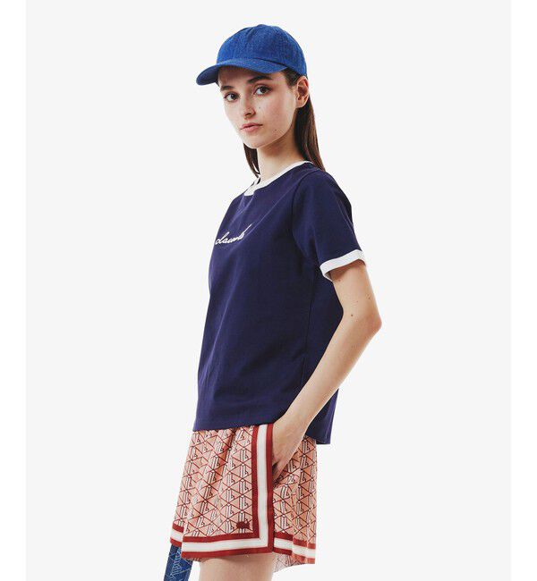 LACOSTE「ステッチネーミングリンガー半袖Tシャツ」|Tシャツ・カットソー|
