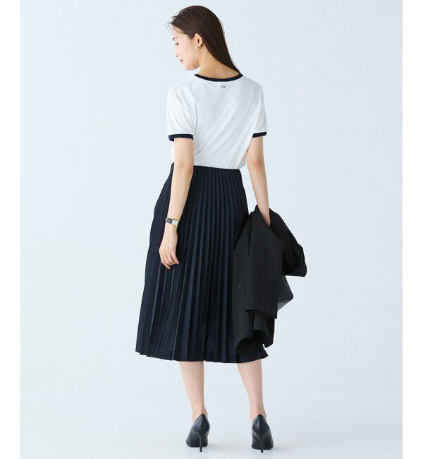 LACOSTE「ステッチネーミングリンガー半袖Tシャツ」|Tシャツ・カットソー|