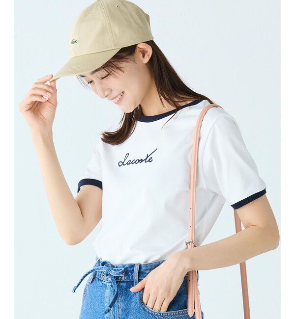 LACOSTE「ステッチネーミングリンガー半袖Tシャツ」|Tシャツ・カットソー|