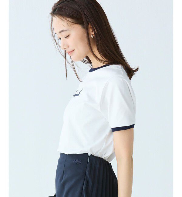 LACOSTE「ステッチネーミングリンガー半袖Tシャツ」|Tシャツ・カットソー|