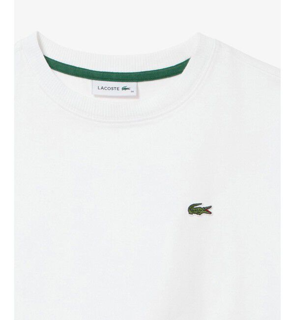 LACOSTE「裾口ドローストリング入りクロップド5分袖 半袖Tシャツ」|Tシャツ・カットソー|