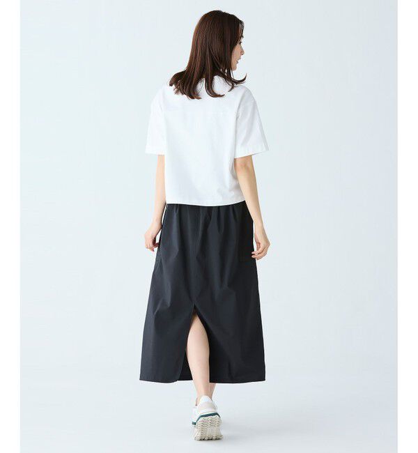 LACOSTE「裾口ドローストリング入りクロップド5分袖 半袖Tシャツ」|Tシャツ・カットソー|