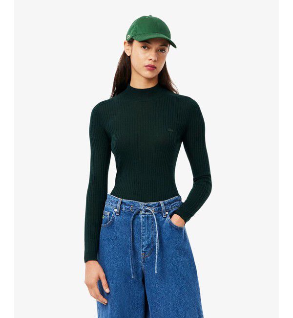 LACOSTE「3Dニッティングハイネック メリノウール ハイゲージニットセーター」|ニット・セーター|