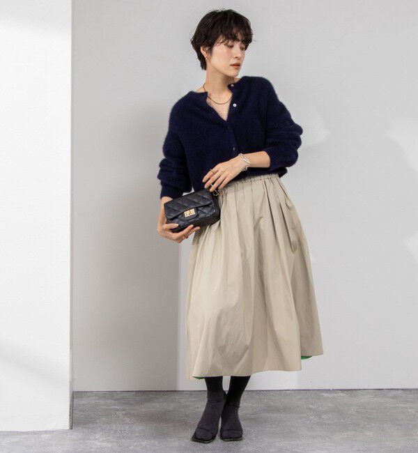 NOLLEY'S「《手洗い可能》《アンサンブル対応》プレミアムヘアリークロップドクルーネックカーディガン」|カーディガン|