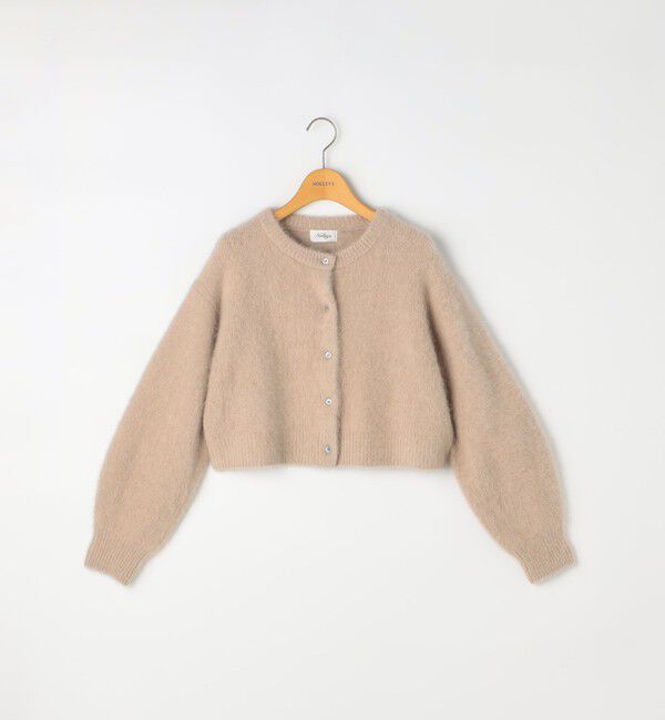 NOLLEY'S「《手洗い可能》《アンサンブル対応》プレミアムヘアリークロップドクルーネックカーディガン」|カーディガン|