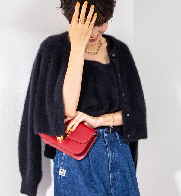 NOLLEY'S「《手洗い可能》《アンサンブル対応》プレミアムヘアリークロップドクルーネックカーディガン」|カーディガン|