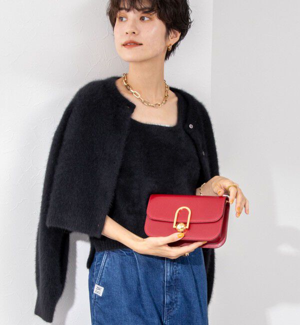 NOLLEY'S「《手洗い可能》《アンサンブル対応》プレミアムヘアリークロップドクルーネックカーディガン」|カーディガン|