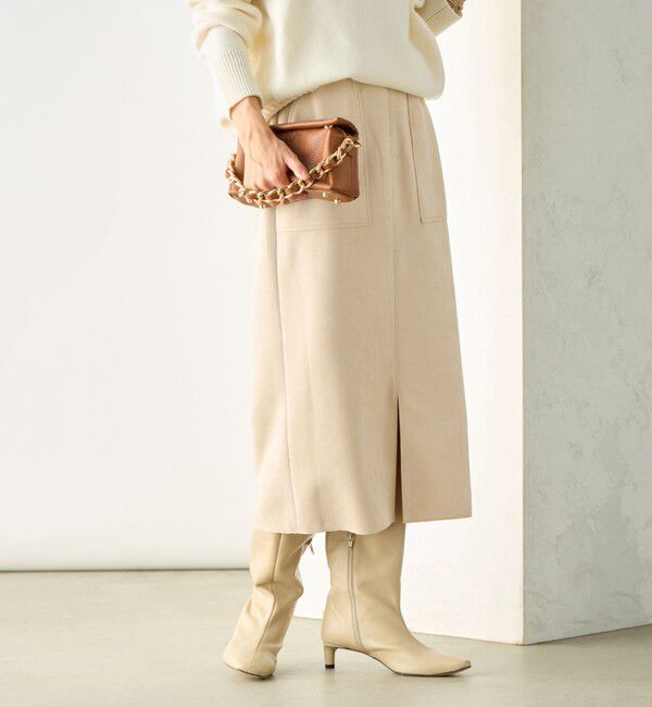 NOLLEY'S「ウォッシャブルダンボールスエードポケ付きタイトスカート」|タイト|
