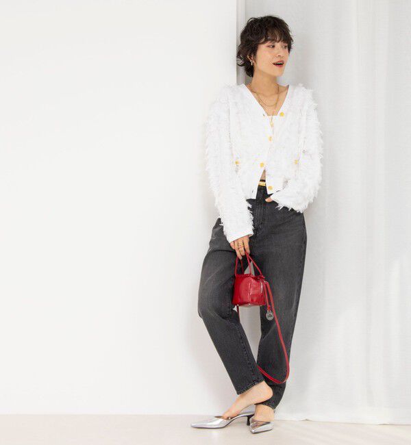 Rie Miller「《手洗い可能》カットジャガード金ボタンカーディガン」|カーディガン|