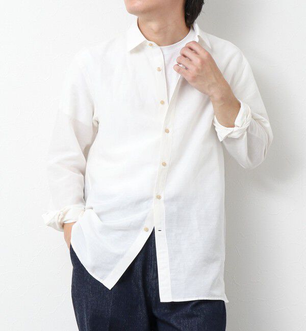 NOLLEY'S goodman「キュプラリネン レギュラーカラーシャツ 25SS」|シャツ・ブラウス|ホワイト