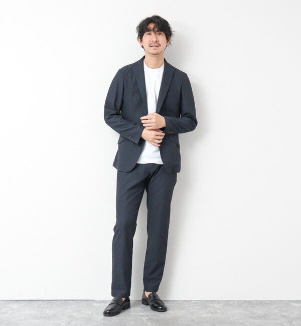 NOLLEY'S goodman「《ビジカジ/セットアップ対応》ドットサッカーストレッチジャケット 25SS」|テーラードジャケット|