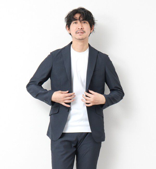 NOLLEY'S goodman「《ビジカジ/セットアップ対応》ドットサッカーストレッチジャケット 25SS」|テーラードジャケット|