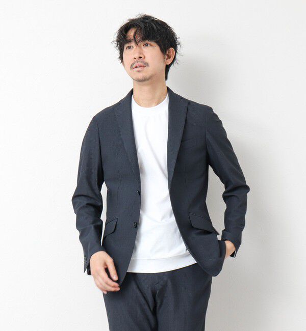 NOLLEY'S goodman「《ビジカジ/セットアップ対応》ドットサッカーストレッチジャケット 25SS」|テーラードジャケット|