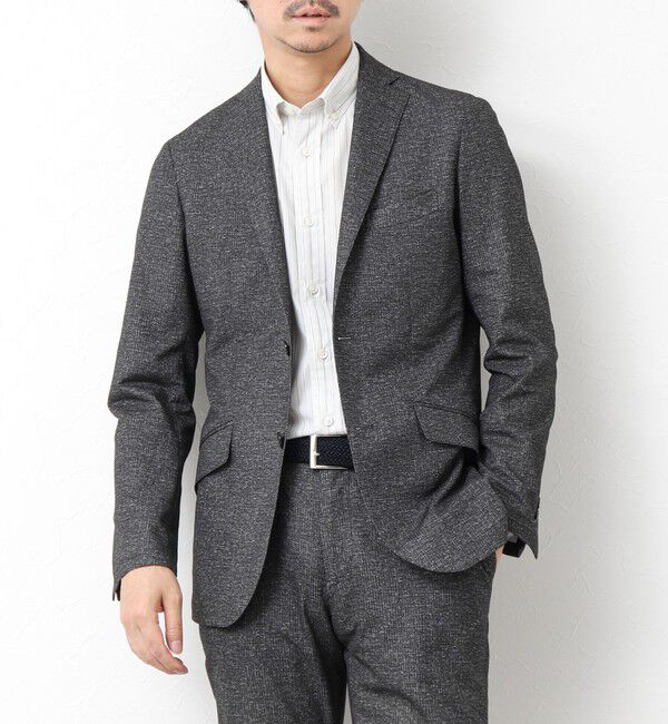 NOLLEY'S goodman「《ビジカジ/セットアップ対応》ドットサッカーストレッチジャケット 25SS」|テーラードジャケット|ミディアムグレー