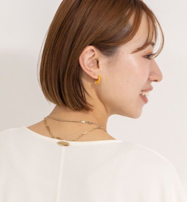 Rie Miller「《セットアップ対応》《手洗い可能》ダンボールジョーゼット袖リブマキシ丈ワンピース」|ワンピース|