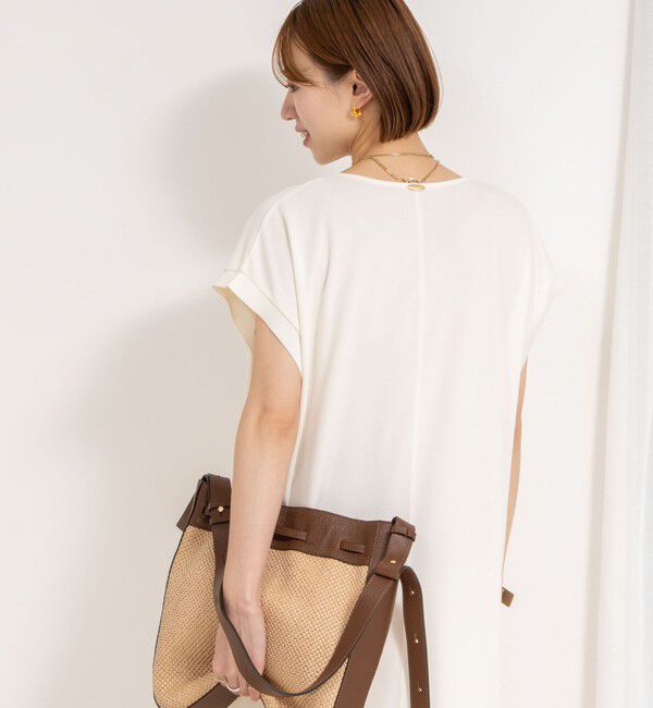 Rie Miller「《セットアップ対応》《手洗い可能》ダンボールジョーゼット袖リブマキシ丈ワンピース」|ワンピース|