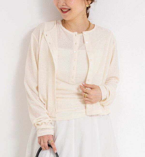 NOLLEY'S「《アンサンブル対応》シアーワッフル2WAYカーディガン」|カーディガン|