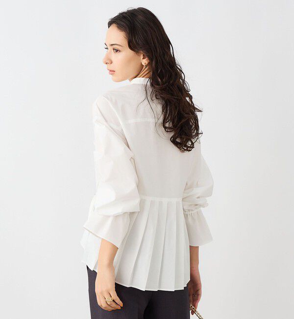 NOLLEY'S sophi「ウォッシャブルドレープポプリンバックプリーツシャツ」|シャツ・ブラウス|