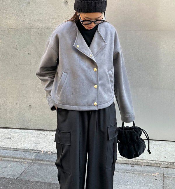 fredy emue「ダンボールスウェードライダースブルゾン」|ブルゾン・スタジャン|