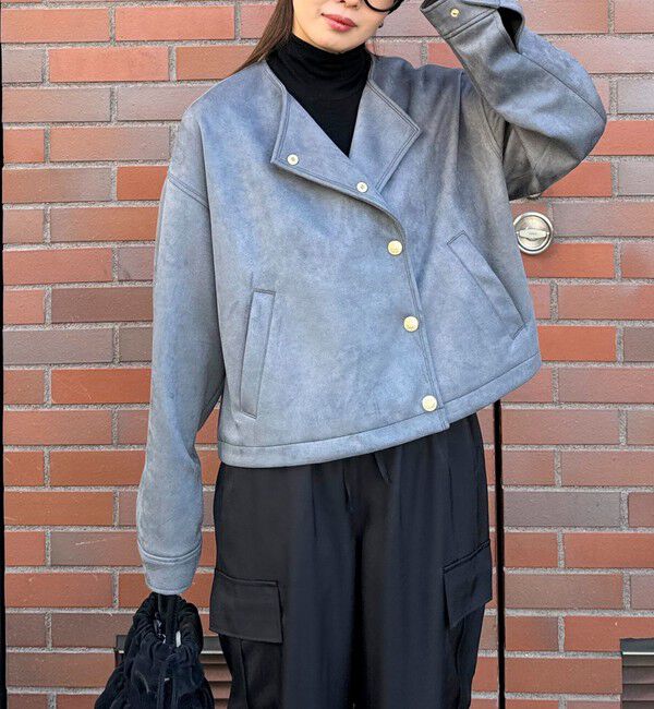 fredy emue「ダンボールスウェードライダースブルゾン」|ブルゾン・スタジャン|