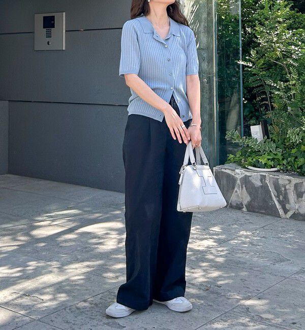 fredy emue「【インフルエンサー別注カラーあり】シアーリブ半袖シャツカーディガン」|カーディガン|