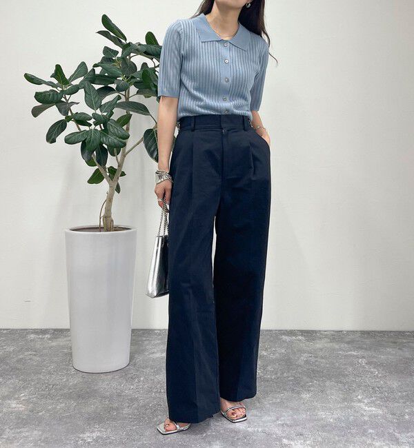 fredy emue「【インフルエンサー別注カラーあり】シアーリブ半袖シャツカーディガン」|カーディガン|