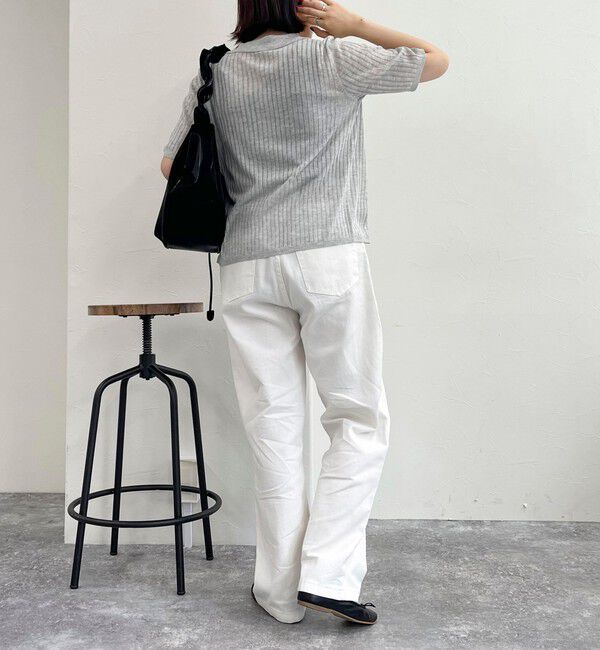 fredy emue「【インフルエンサー別注カラーあり】シアーリブ半袖シャツカーディガン」|カーディガン|