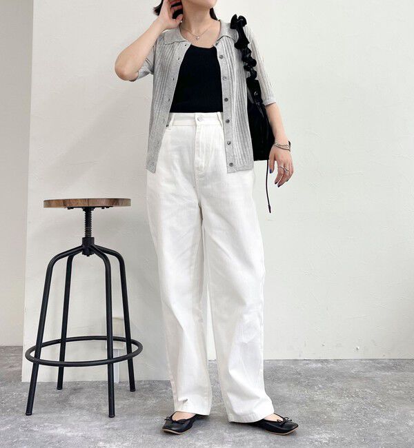 fredy emue「【インフルエンサー別注カラーあり】シアーリブ半袖シャツカーディガン」|カーディガン|