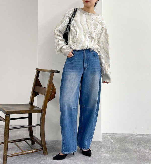 fredy emue「カットフリンジジャガード2WAY カーディガン」|ニット・セーター|