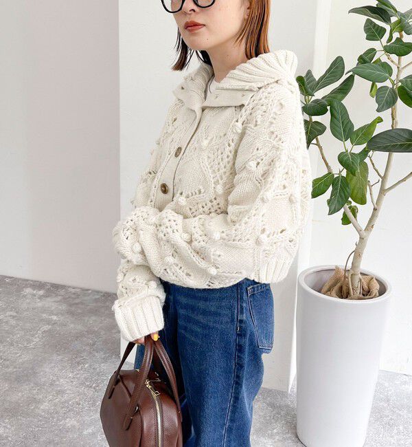 fredy emue「ポップコーンハイネックカーディガン」|ニット・セーター|