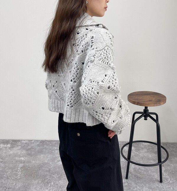 fredy emue「ポップコーンハイネックカーディガン」|ニット・セーター|