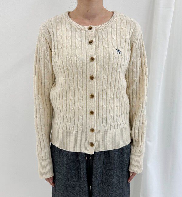 fredy emue「ウール混FR刺繍ケーブル柄カーディガン」|ニット・セーター|