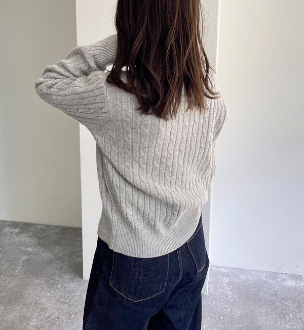 fredy emue「ウール混FR刺繍ケーブル柄カーディガン」|ニット・セーター|