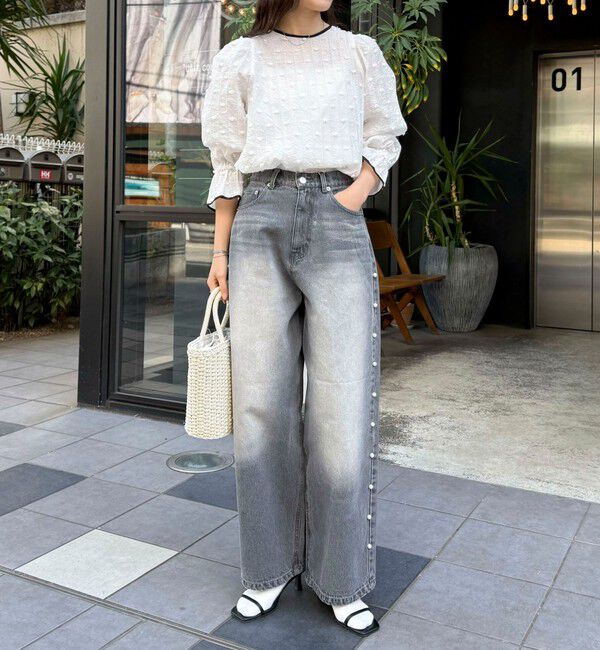 fredy emue「シアージャガードパイピングブラウス」|シャツ・ブラウス|