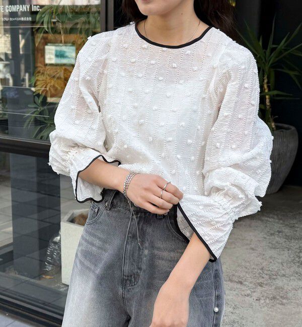 fredy emue「シアージャガードパイピングブラウス」|シャツ・ブラウス|