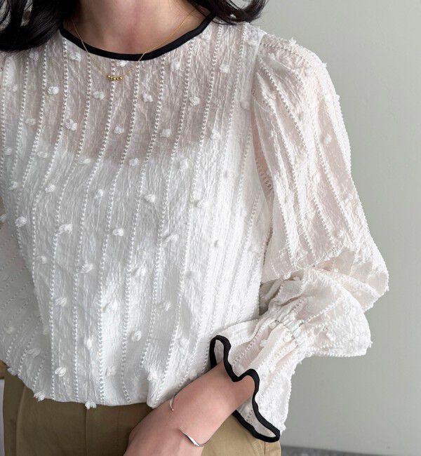 fredy emue「シアージャガードパイピングブラウス」|シャツ・ブラウス|