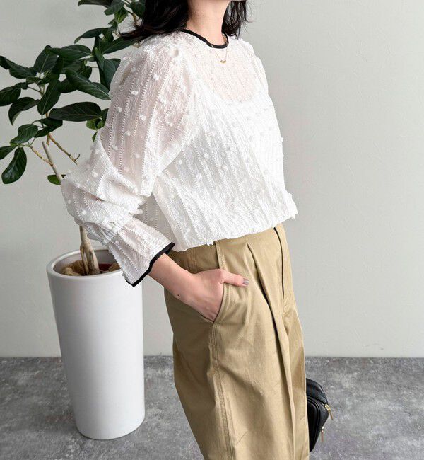 fredy emue「シアージャガードパイピングブラウス」|シャツ・ブラウス|