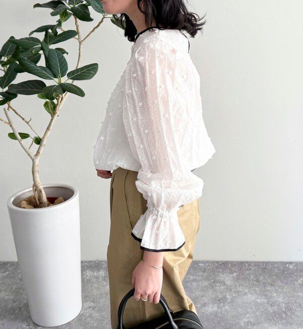 fredy emue「シアージャガードパイピングブラウス」|シャツ・ブラウス|