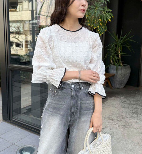 fredy emue「シアージャガードパイピングブラウス」|シャツ・ブラウス|