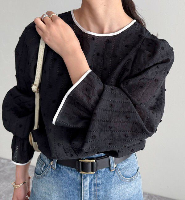 fredy emue「シアージャガードパイピングブラウス」|シャツ・ブラウス|