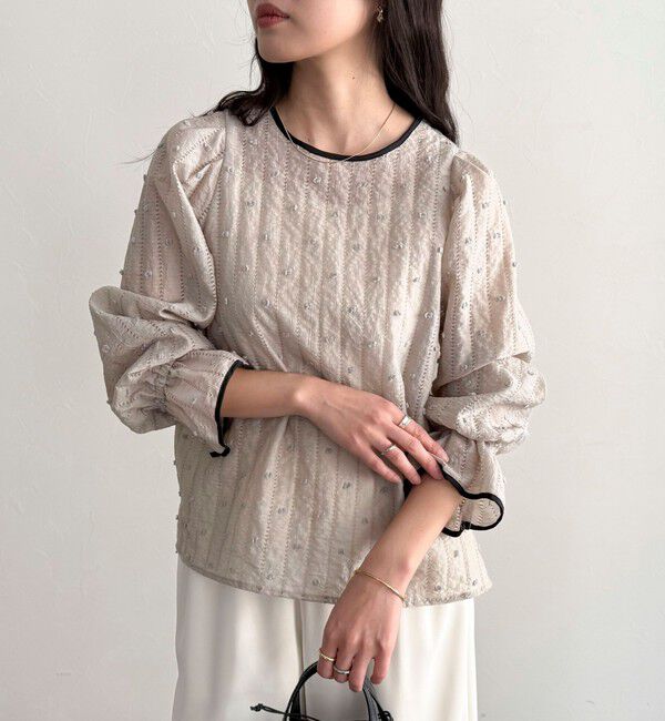 fredy emue「シアージャガードパイピングブラウス」|シャツ・ブラウス|