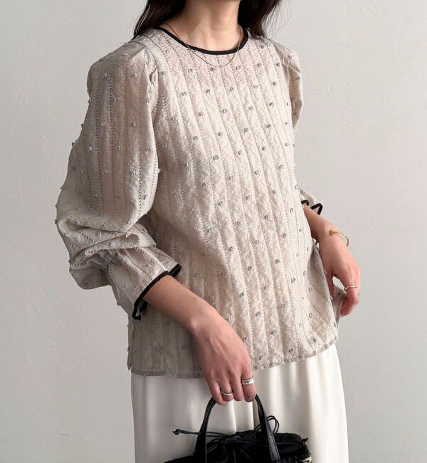 fredy emue「シアージャガードパイピングブラウス」|シャツ・ブラウス|