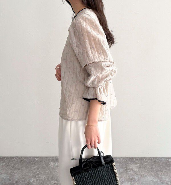 fredy emue「シアージャガードパイピングブラウス」|シャツ・ブラウス|