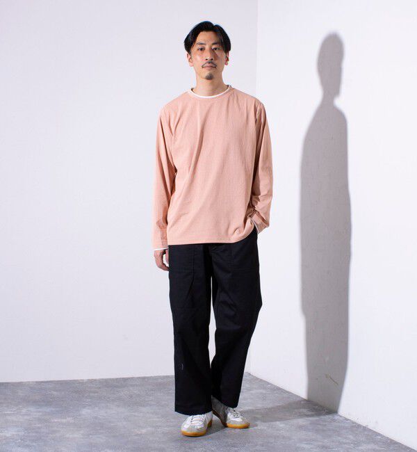 GLOSTER「【GLOSTER/グロスター】フェード加工 天竺 フェイクレイヤード ロングスリーブTシャツ ロンT」|Tシャツ・カットソー|